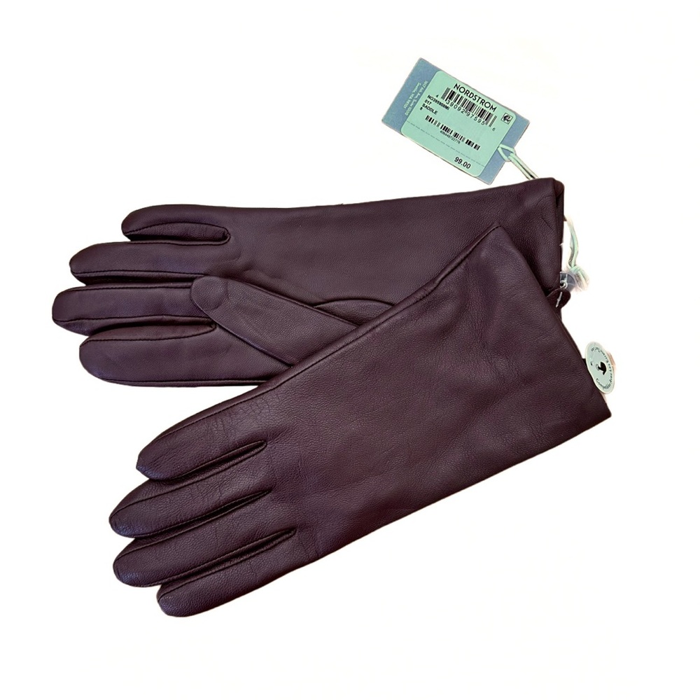 Cashmere lined genuine brown leather gloves - size 8 - Nordstrom - new with tags